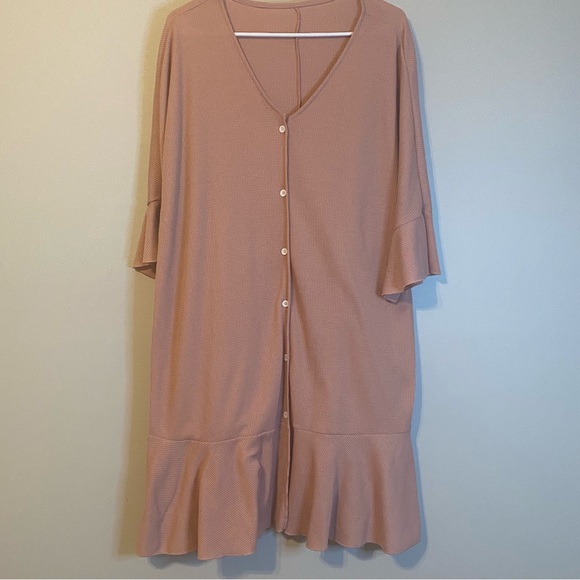 Pink Textured Knit Fabric Dress or Duster/Kimono - Picture 1 of 5